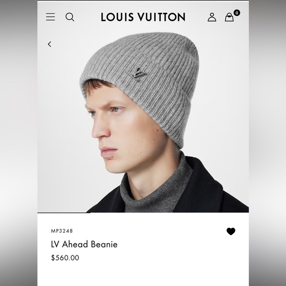AUTHENTIC LOUIS VUITTON LV Ahead Beanie 100% cashmere🩶 - Picture 8 of 9